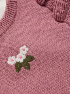 Monsoon Pink Baby Top and Knit Dungarees Set Discount