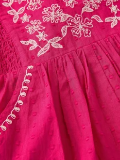 Monsoon Pink Floral Print Embroidered Playsuit New