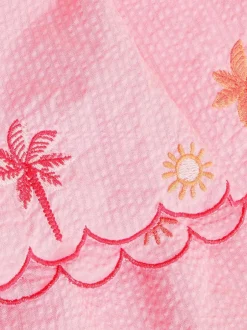 Monsoon Pink Palm Embroidered Top & Shorts Set Discount
