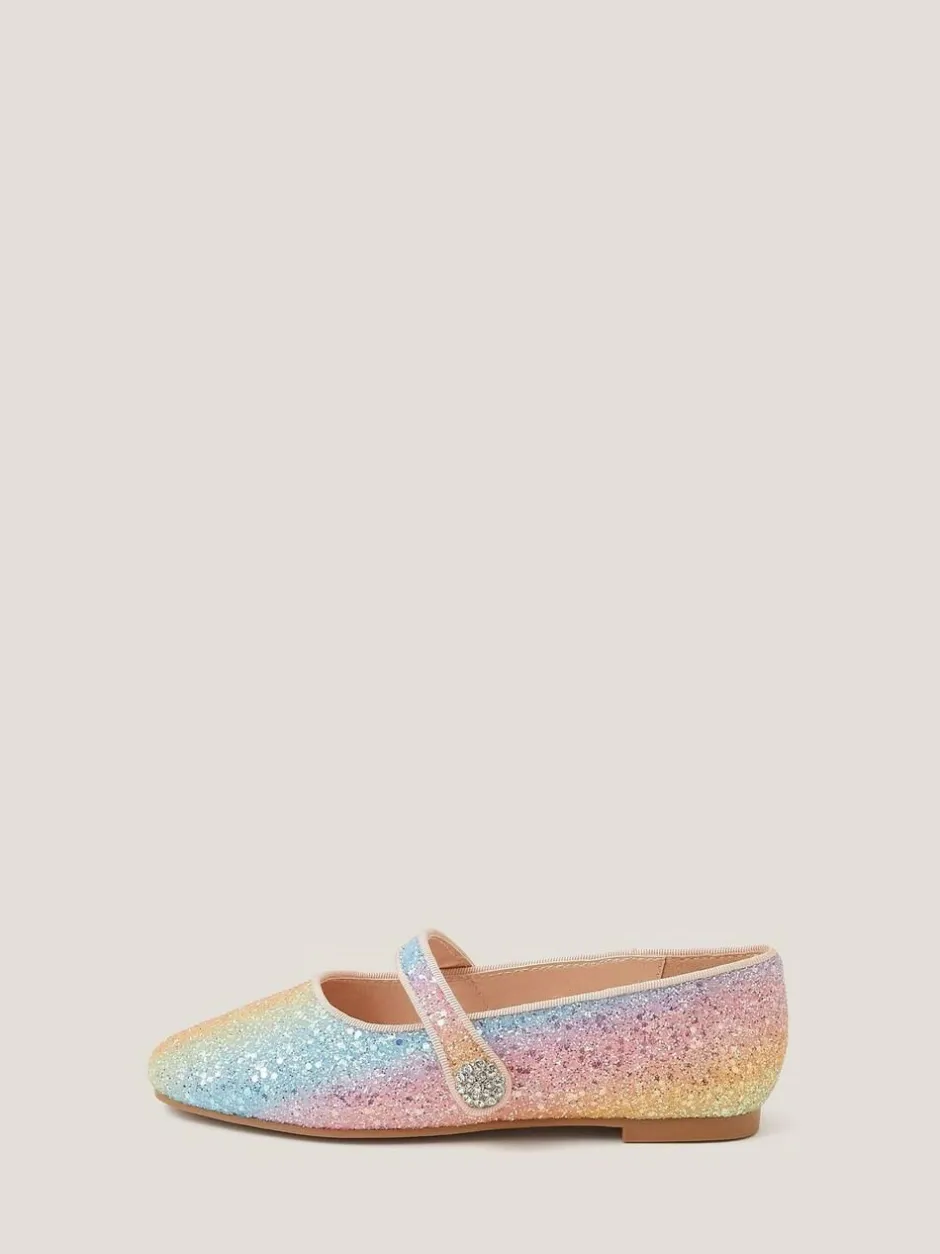 Monsoon Pink Pastel Glitter Ballet Flats Best