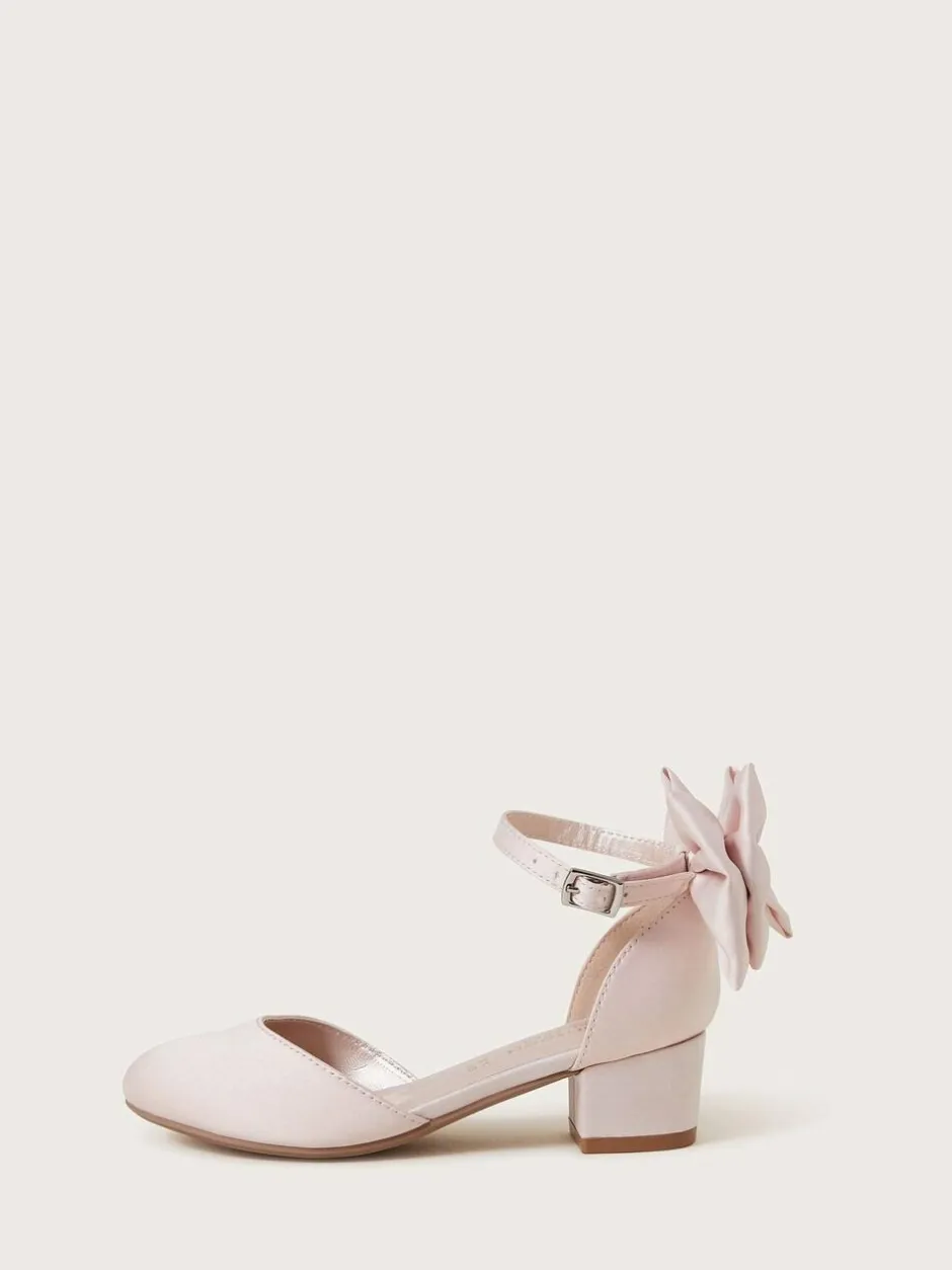 Monsoon Pink Sara Satin Bow Two-Part Heels Hot