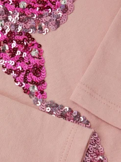 Monsoon Pink Sequin Bow Long Sleeve Top Discount