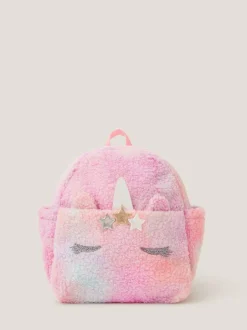 Monsoon Pink Unicorn Borg Backpack New