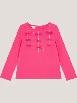 Monsoon Purple Bow Appliqué Long Sleeve Top Best