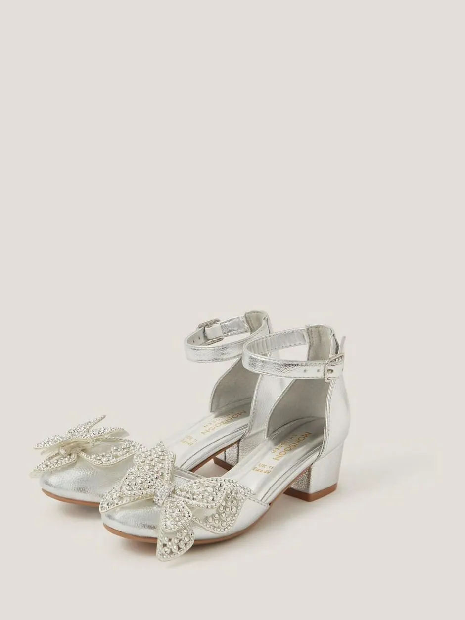 Monsoon Silver Butterfly Metallic Heels Hot