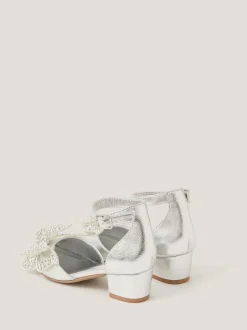 Monsoon Silver Butterfly Metallic Heels Hot