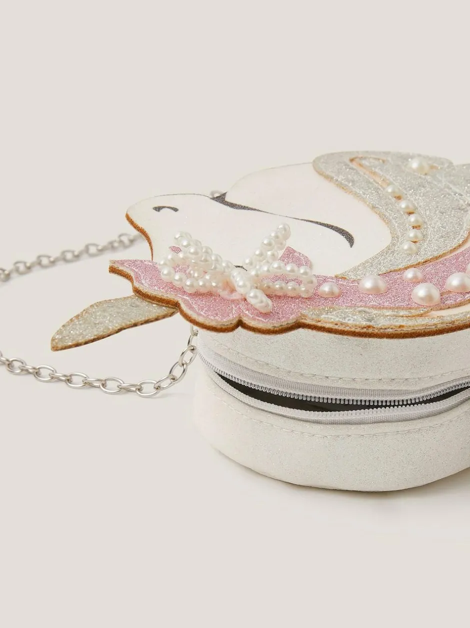 Monsoon White Glitter Unicorn Bag & Pearly Hair Clips Set Sale