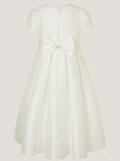 Monsoon White Isabella Short Sleeve Pearl Effect Embellished Dress Clearance