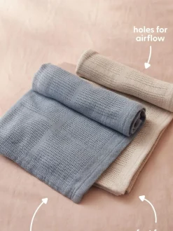 Mori Blue Blend Cellular Baby Blanket Hot