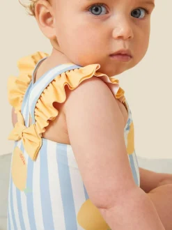 Mori Blue Stripe Swimsuit Clearance