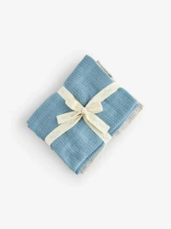Mori Supersoft Cellular Blankets 2 Pack Blue/Neutral Best