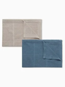 Mori Supersoft Cellular Blankets 2 Pack Blue/Neutral Best