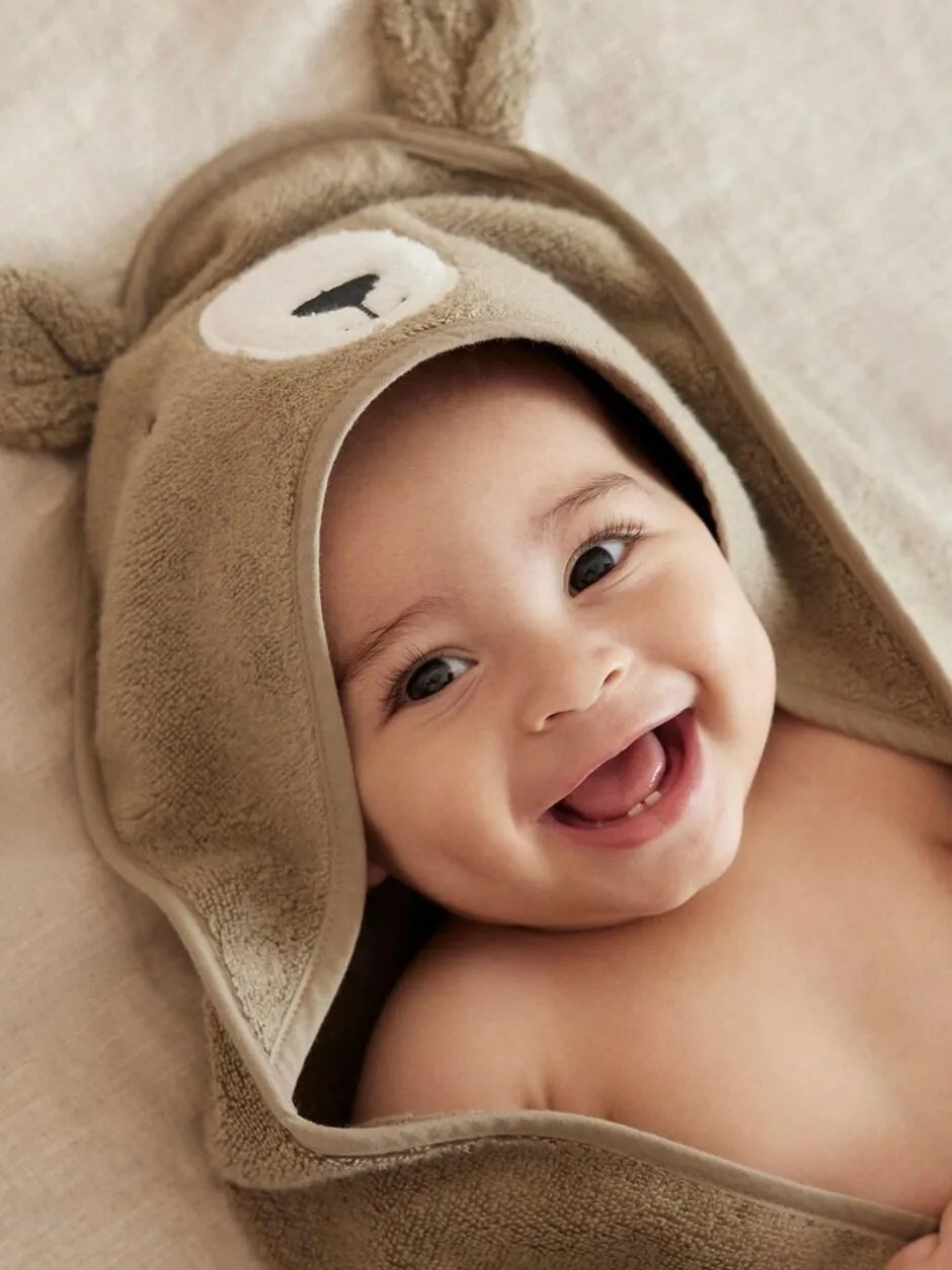 Mori Brown Bear Hooded Towel