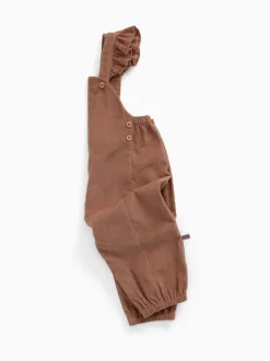 Mori Brown Frilled Corduroy Dungarees Hot