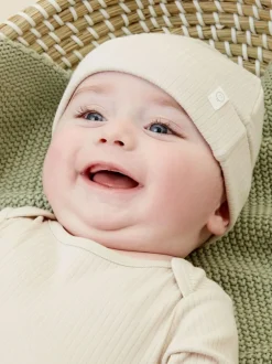Mori Stretch Baby Hat Ecru New