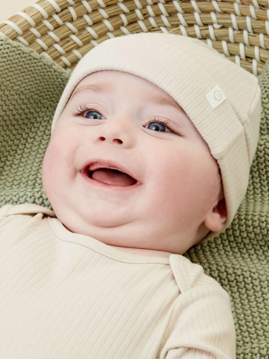 Mori Stretch Baby Hat Ecru New