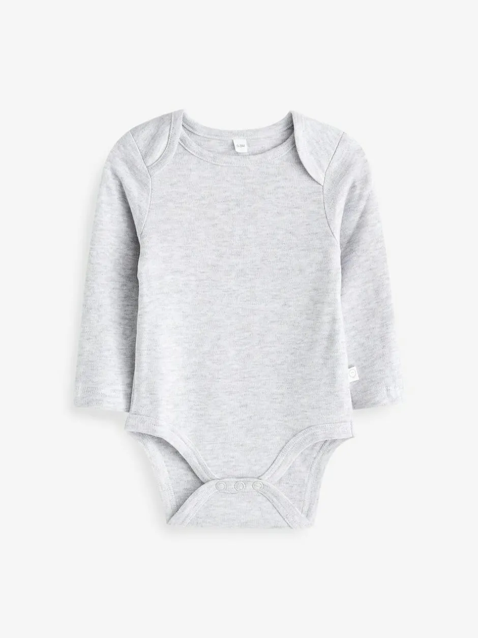Mori Long Sleeve Envelope Neckline Bodysuit Grey Best