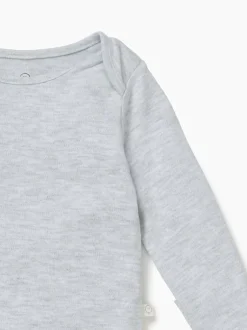 Mori Long Sleeve Envelope Neckline Bodysuit Grey Best