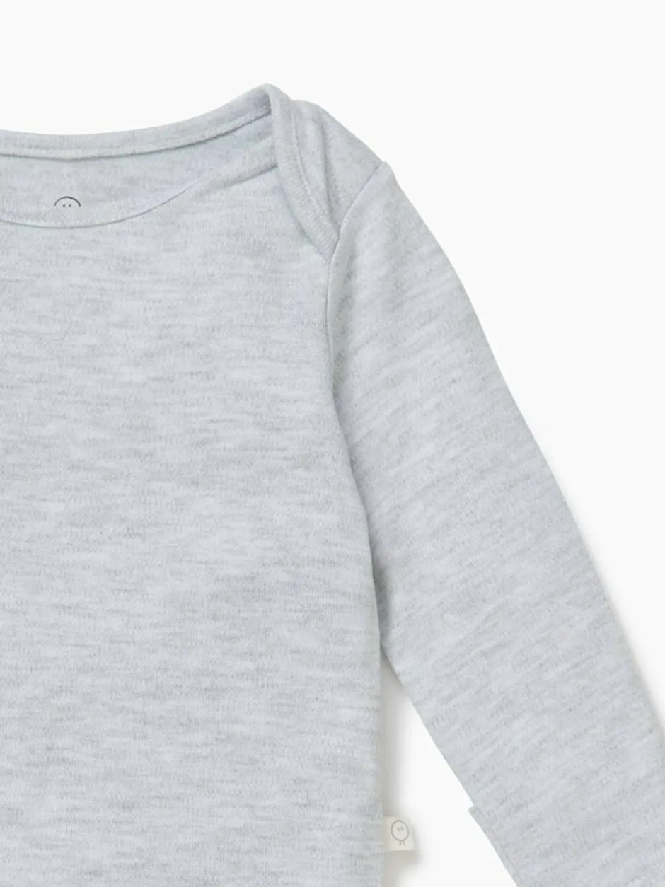 Mori Long Sleeve Envelope Neckline Bodysuit Grey Best