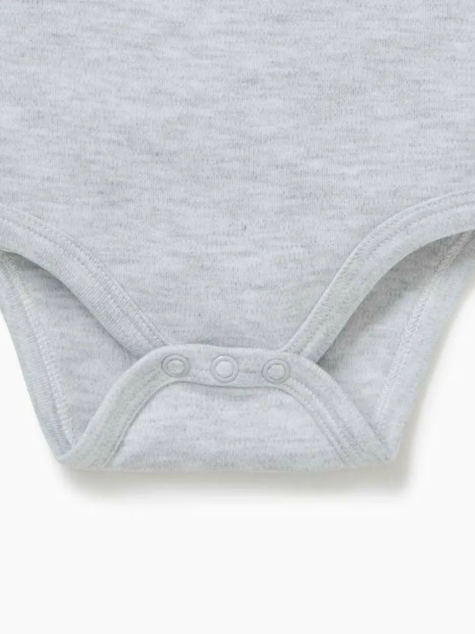 Mori Long Sleeve Envelope Neckline Bodysuit Grey Best