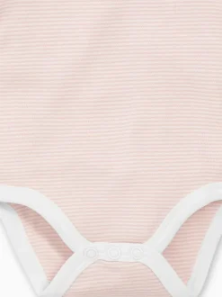 Mori Long Sleeve Envelope Neckline Bodysuit Pink Stripe Outlet