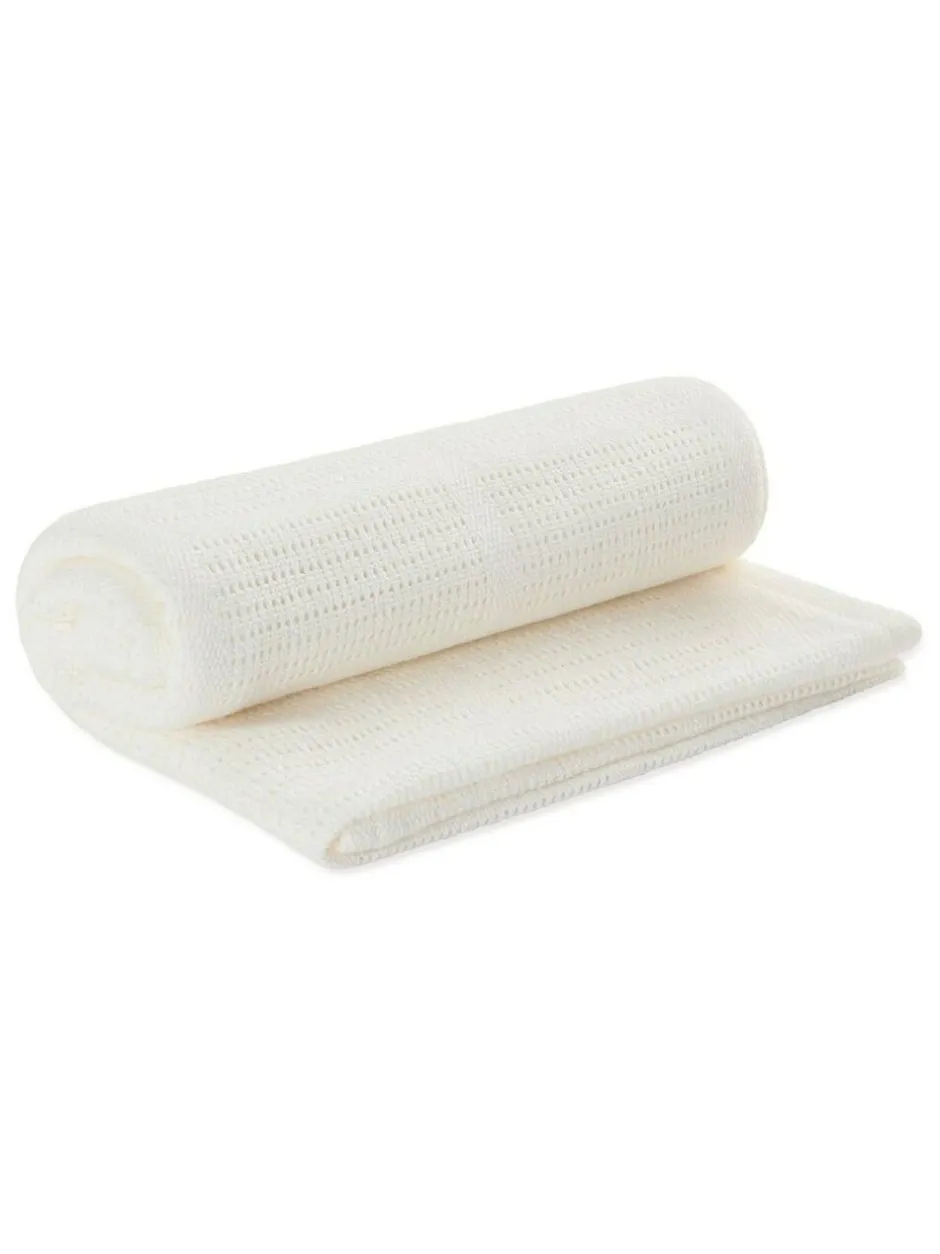 Mori White Blend Cellular Baby Blanket Outlet