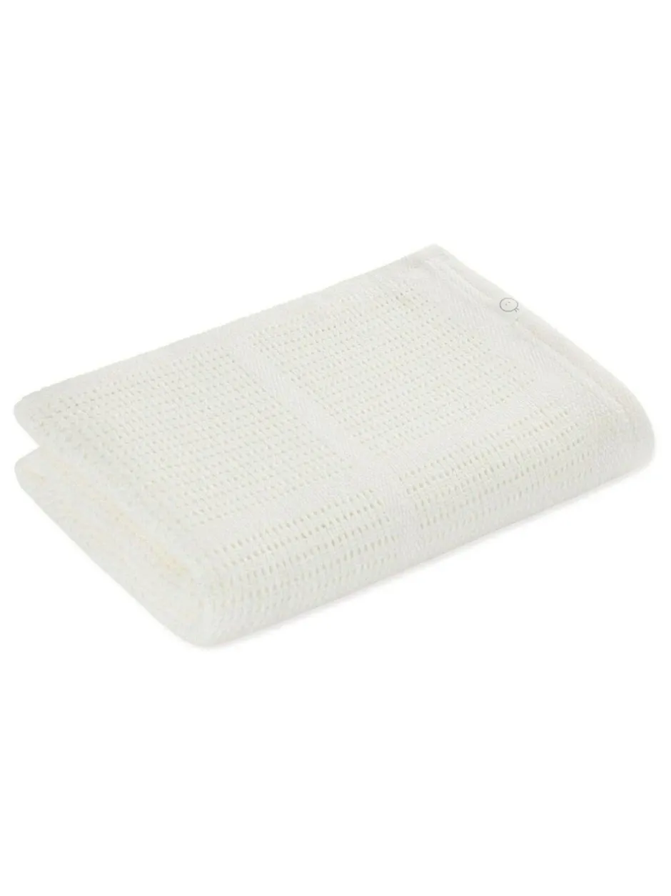 Mori White Blend Cellular Baby Blanket Outlet