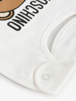 Moschino Cream Baby Logo Hat and Bib Giftset With Giftbox Hot