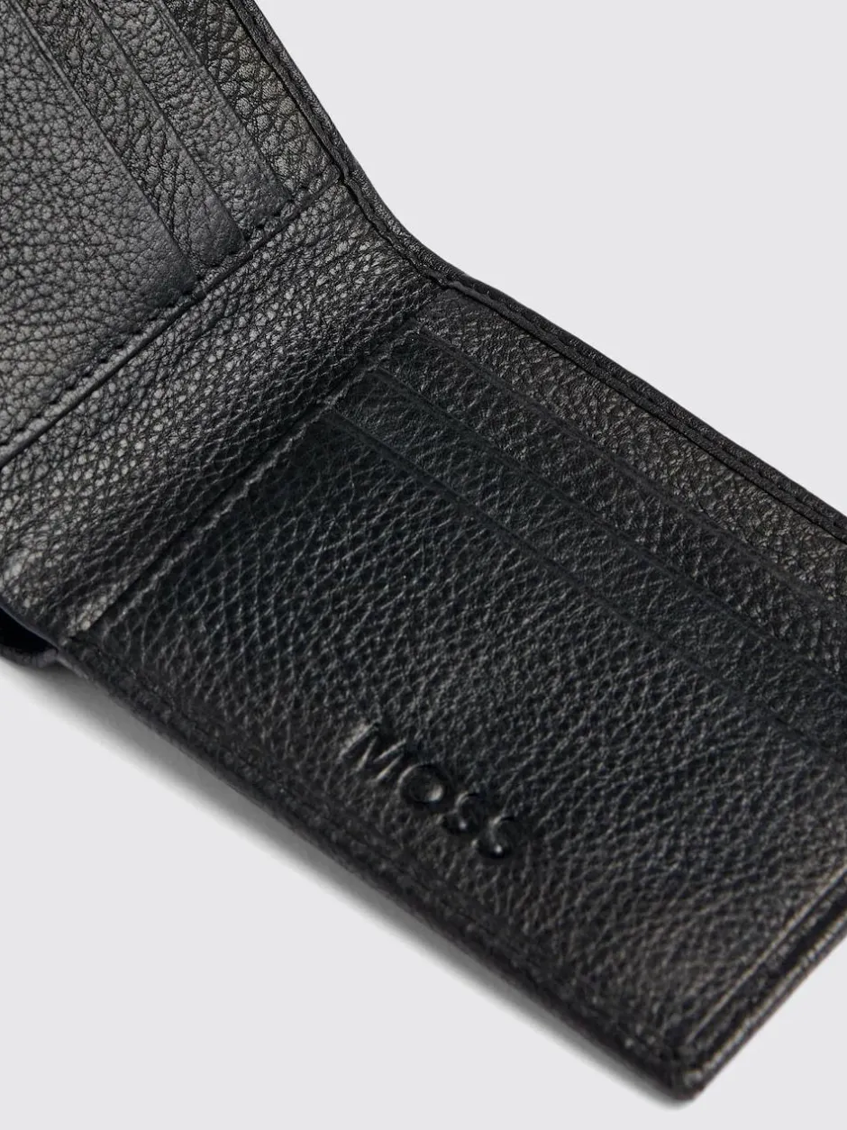 MOSS Black Grained Leather Wallet Best