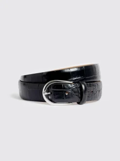 MOSS Black Italian Croc Belt Clearance