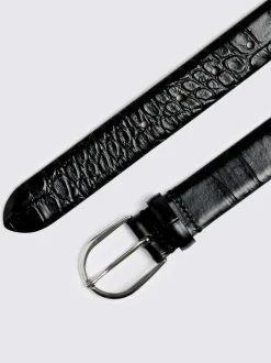 MOSS Black Italian Croc Belt Clearance