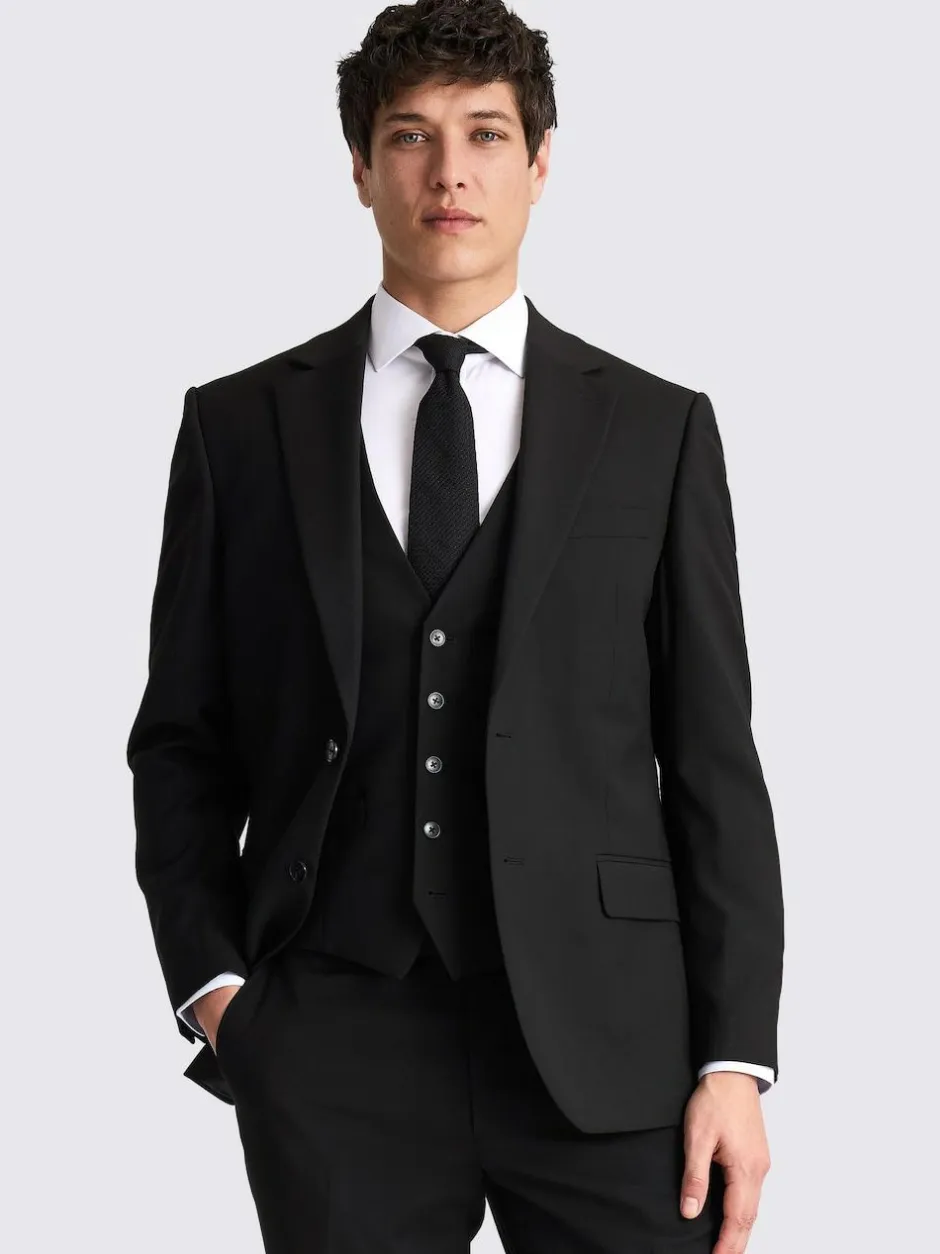 MOSS Regular Fit Stretch Suit Jacket Black Sale