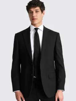 MOSS Regular Fit Stretch Suit Jacket Black Sale