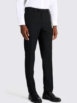 MOSS Slim Regular Fit Stretch Suit Trousers Black Best