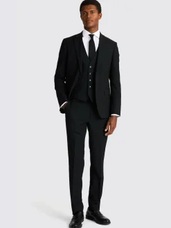 MOSS Slim Regular Fit Stretch Suit Jacket Black
