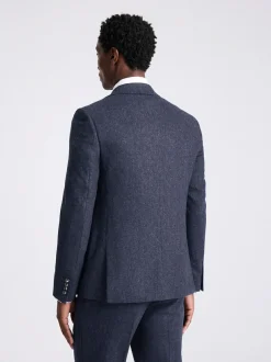 MOSS Slim Donegal Tweed Suit Jacket Blue Hot