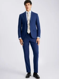 MOSS Blue Slim Slub Suit Jacket Sale