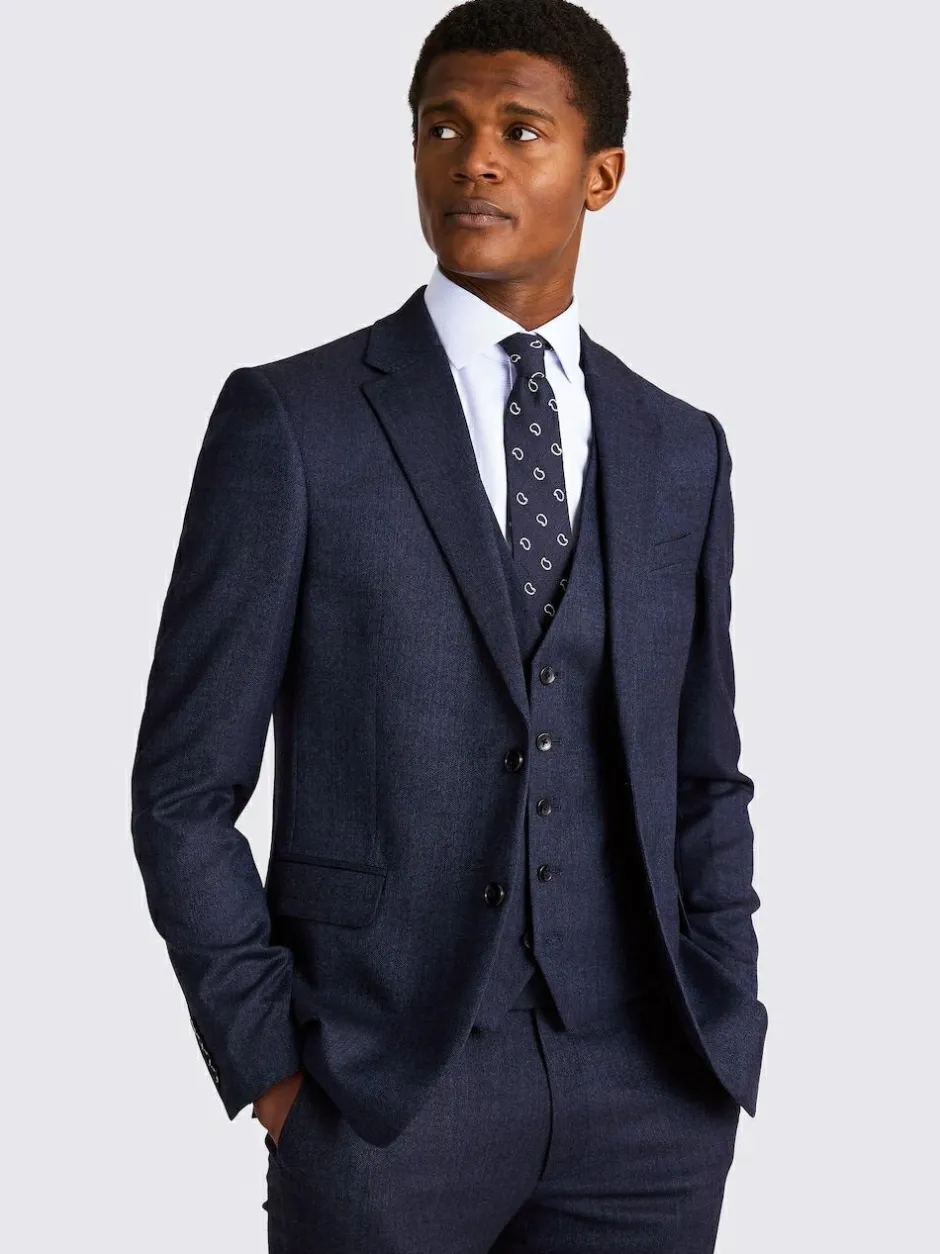 MOSS Blue Slim Twisted Suit Jacket Discount