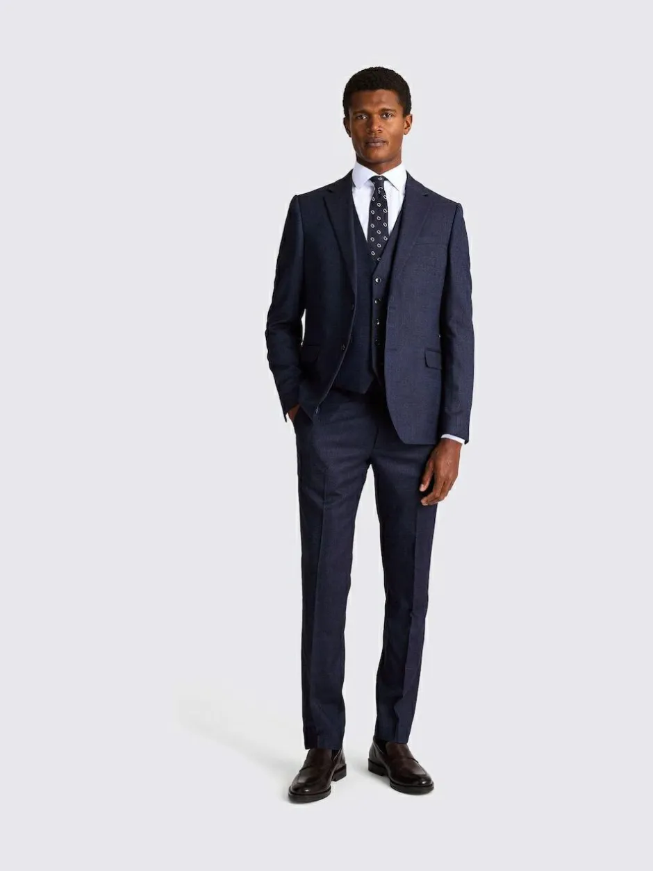 MOSS Blue Slim Twisted Suit Jacket Discount