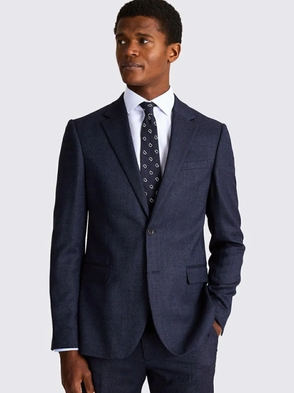 MOSS Blue Slim Twisted Suit Jacket Discount