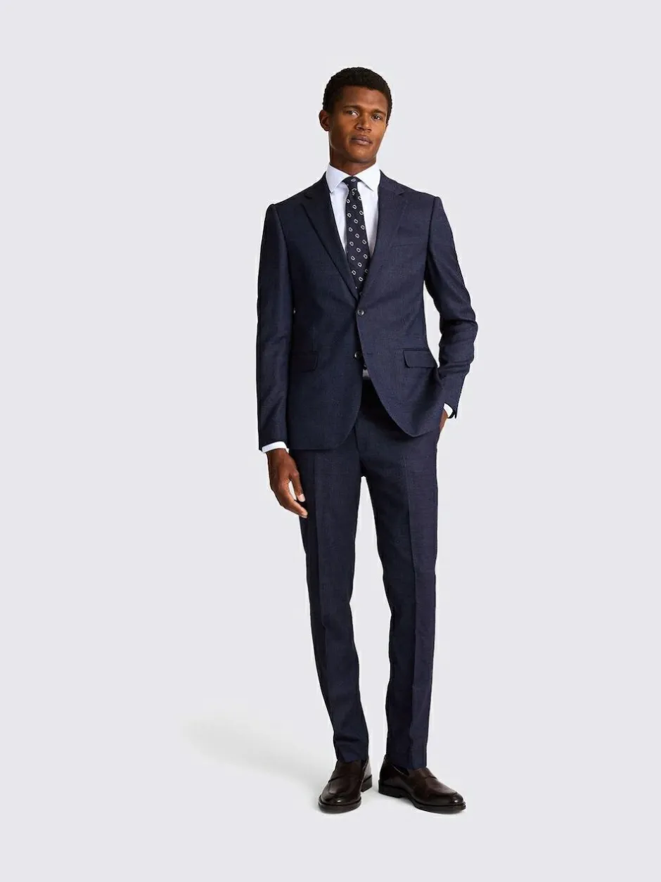 MOSS Blue Slim Twisted Suit Jacket Discount