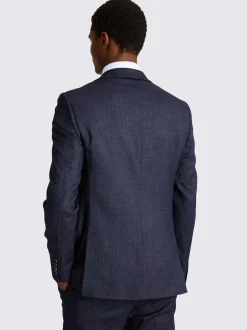 MOSS Blue Slim Twisted Suit Jacket Discount