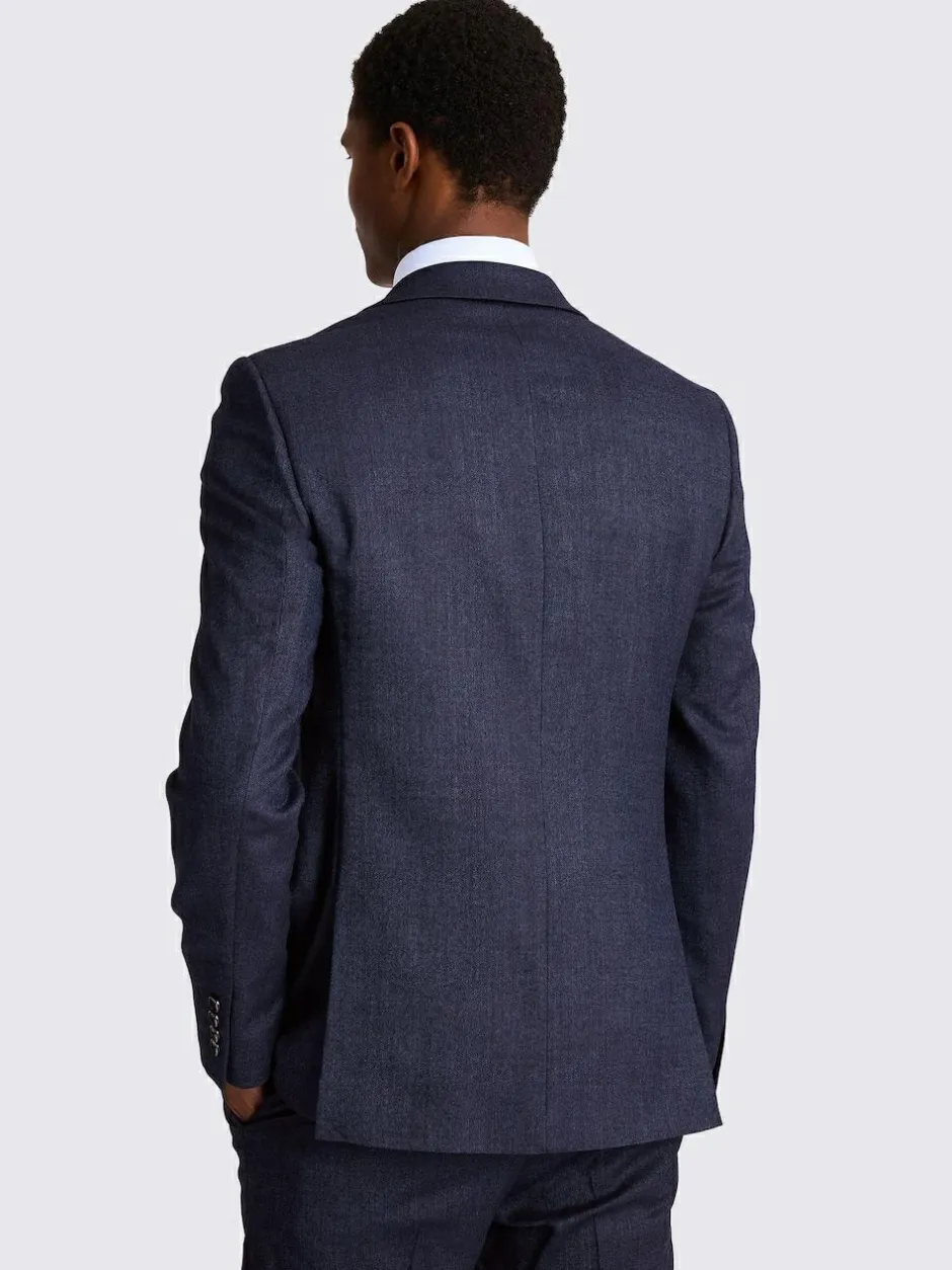 MOSS Blue Slim Twisted Suit Jacket Discount