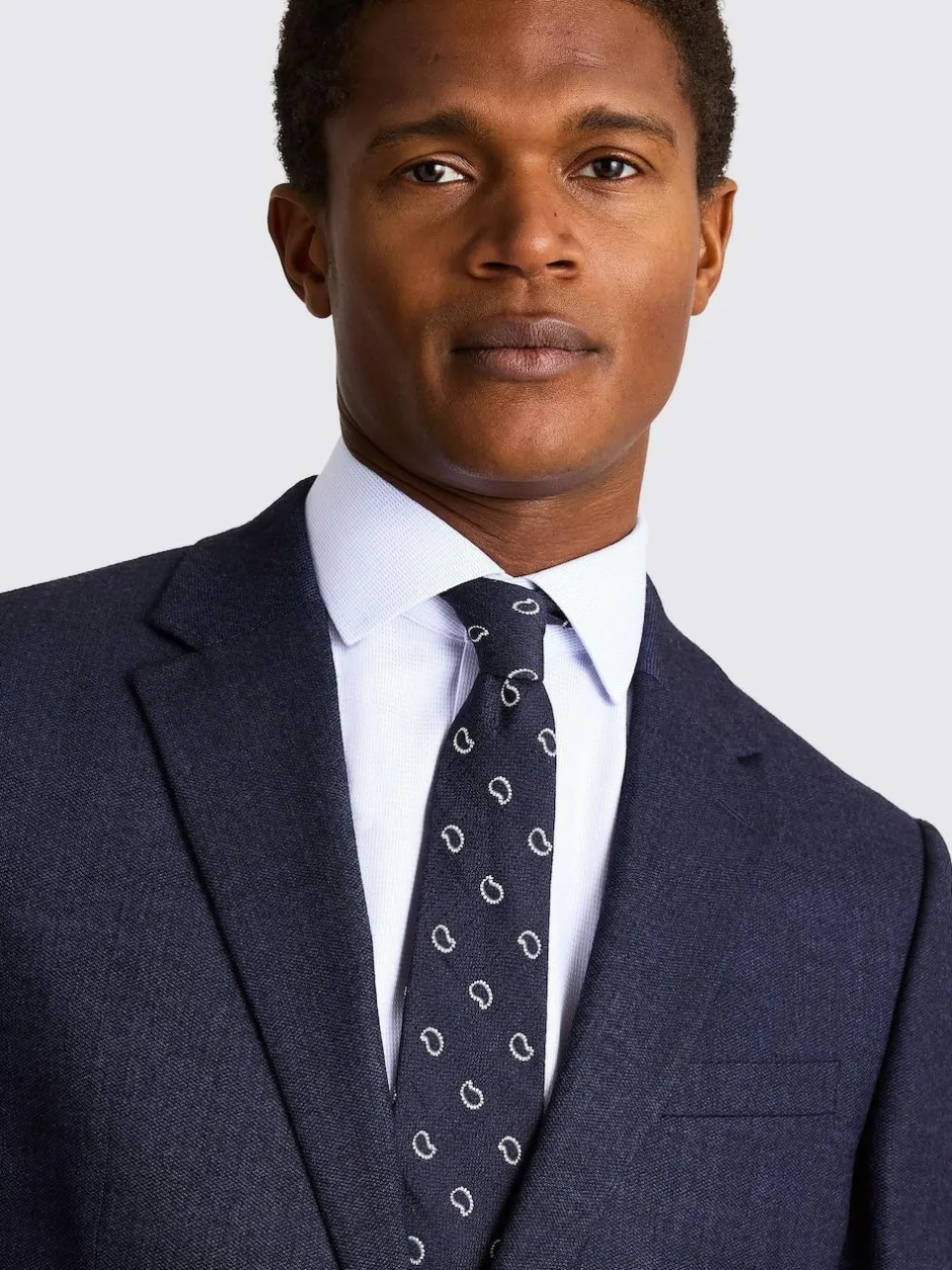MOSS Blue Slim Twisted Suit Jacket Discount