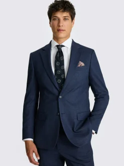 MOSS Blue Tailored Flannel Suit Jacket Best