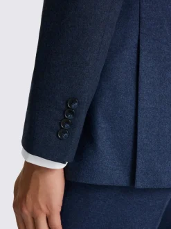 MOSS Blue Tailored Flannel Suit Jacket Best