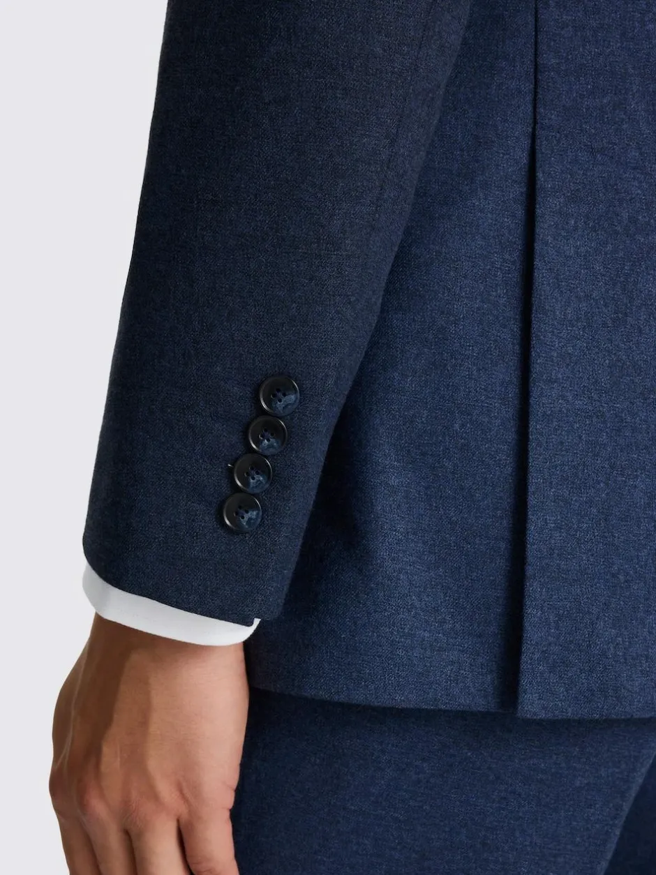 MOSS Blue Tailored Flannel Suit Jacket Best