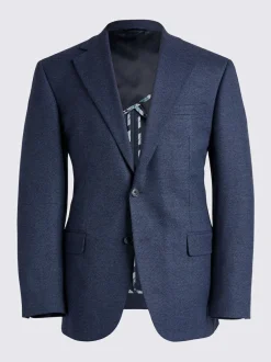 MOSS Blue Tailored Flannel Suit Jacket Best