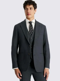 MOSS Blue Tailored Twill Suit Jacket