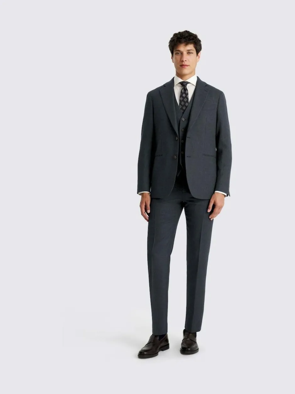 MOSS Blue Tailored Twill Suit Jacket
